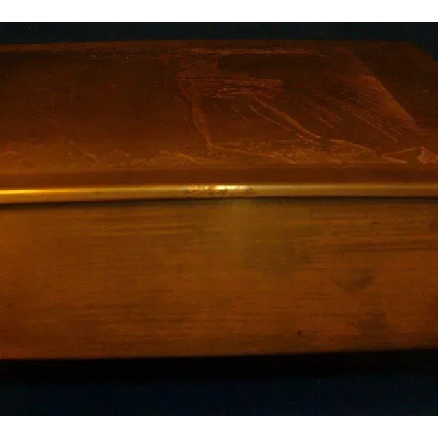 Brass 1920 Art Deco Rockwell Kent Brass Cigar Box For Sale - Image 8 of 11