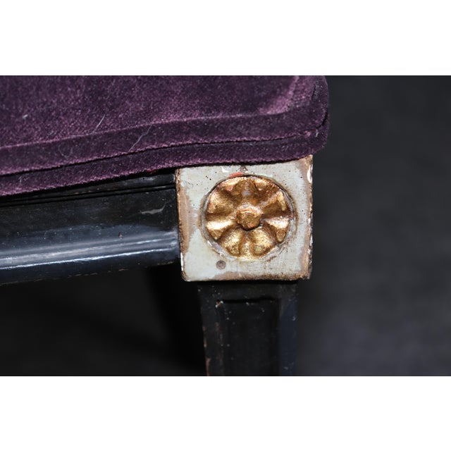 Wood Pair Ebonized Italian 1890s Era Carved Gilded Dolphin Neoclassical Armchairs For Sale - Image 7 of 10