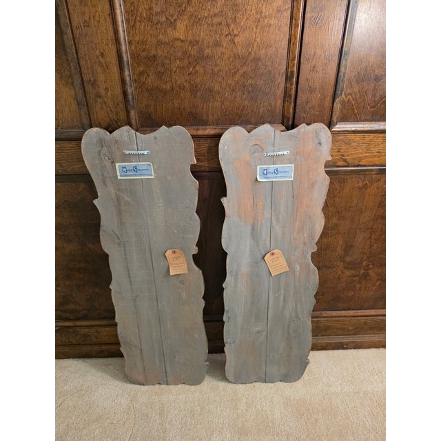 1960s Pair of Carved Louis XV Floral Wood Art Plaques For Sale - Image 5 of 12