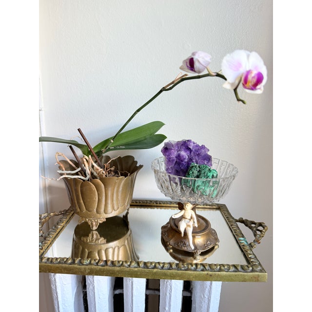 Vintage 1970s Brass Lotus-Shaped Gardinere/Planter For Sale - Image 16 of 16