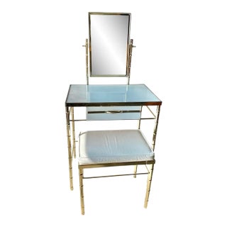 Late 20th Century George Koch and Sons Bamboo Hollywood Regency Vanity For Sale