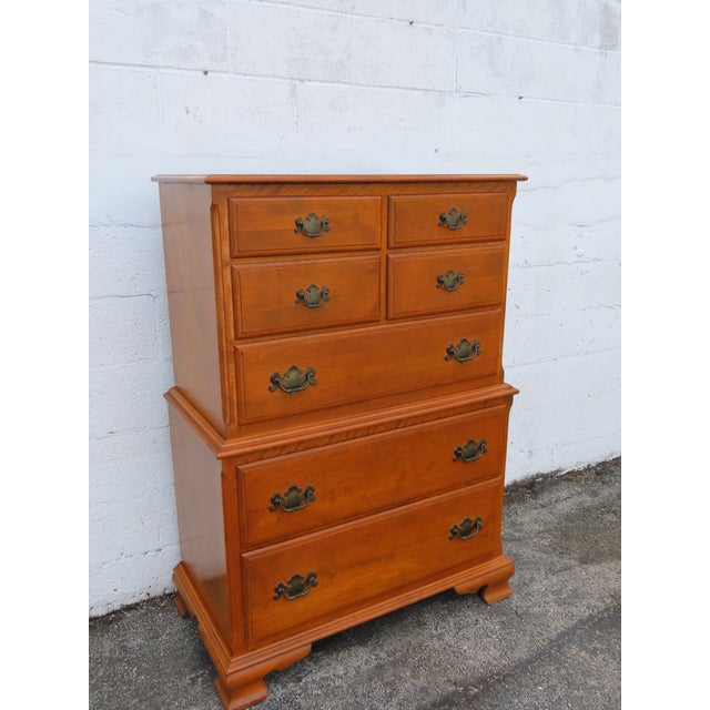 Ethan Allen Solid Maple Tall Chest of Drawers 6323a For Sale - Image 13 of 17