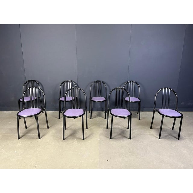 These stackable chairs were designed by French modernist architect Robert Mallet-Stevens (1886-1945). They were fabricated...