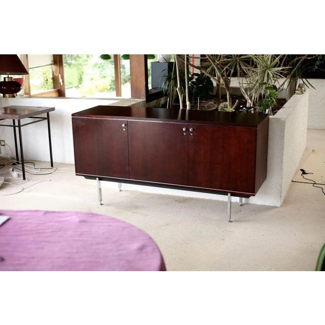 French Steel and Solid Wood Sideboard from Négroni, 1970s For Sale - Image 4 of 18