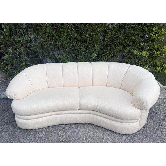 1980s Thayer Coggin Curved Channeled Asymmetric Sofa, Usa 1980s For Sale - Image 5 of 10
