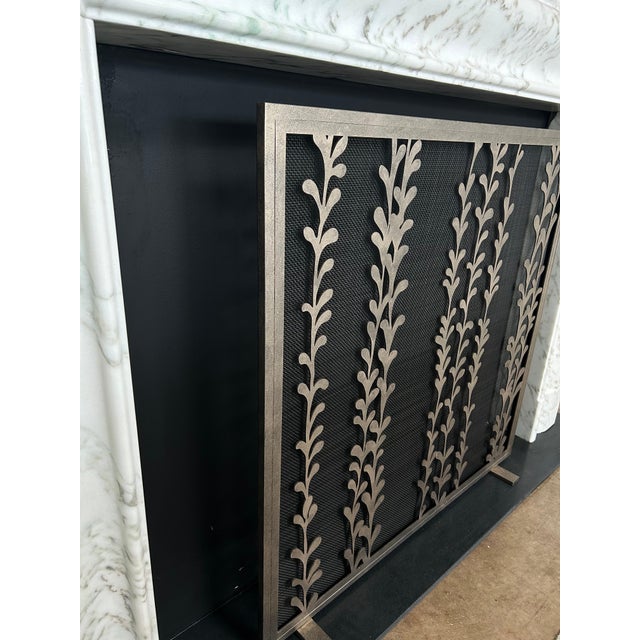 Aged Silver Penelope Fireplace Screen Iron For Sale - Image 4 of 7