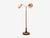 Swedish Art Deco, Double Floor Lamp, Burl Wood, Metal, Fabric, Sweden, 1940s For Sale In New York - Image 6 of 17