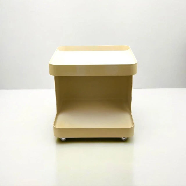 Industrial Italian Beige Novodur Plastic Bar Cart by Marcello Siard for Longato, 1970s For Sale - Image 3 of 11