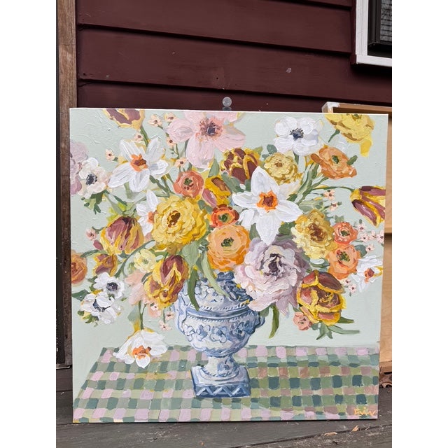 30 x 30 x 1.5" acrylic on canvas sides painted gray