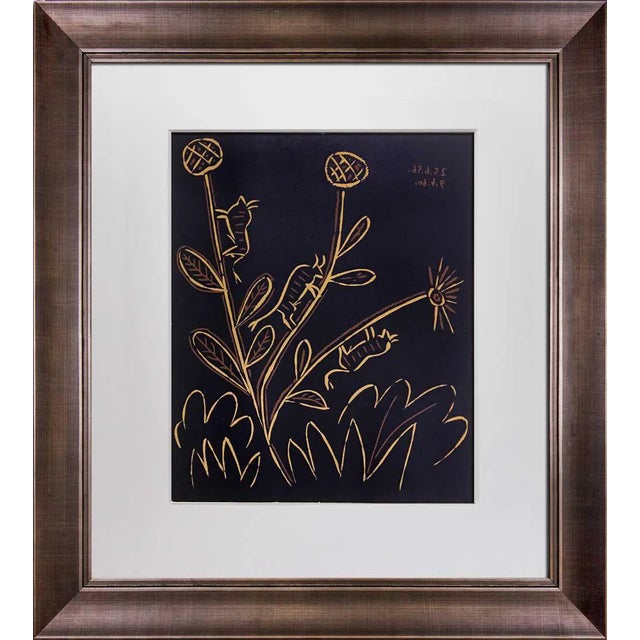 1960s Vintage Pablo Picasso "Plante Aux Toritos” Linocut Print For Sale