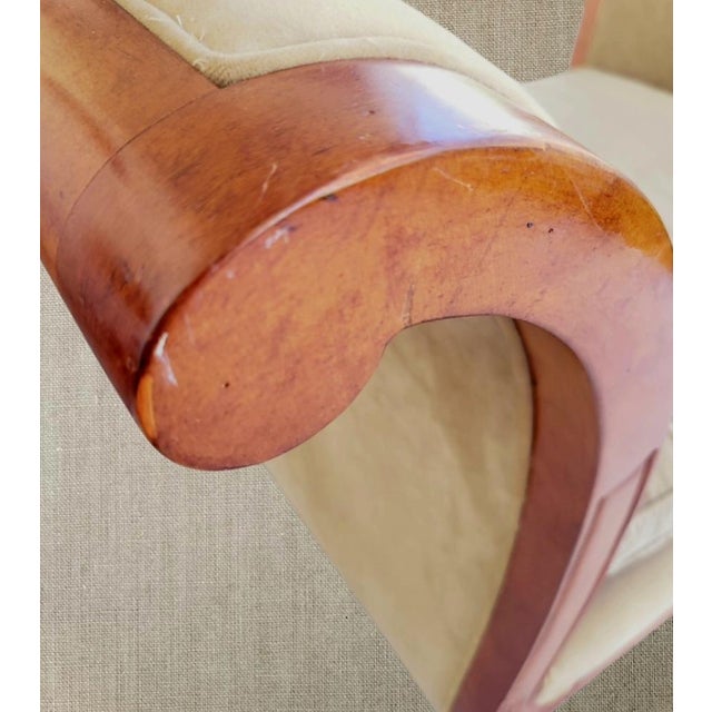 Century Furniture Monumental Vintage Hollywood Regency Neoclassical Curule Style Oversized Velvet Accent Chair / Bench Chair For Sale - Image 4 of 14