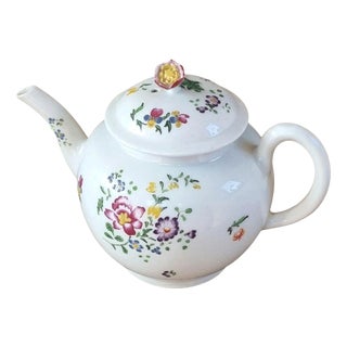 Antique First Period Meissen Botanical Teapot from Dr Wall Worcester, Ca 1765 For Sale