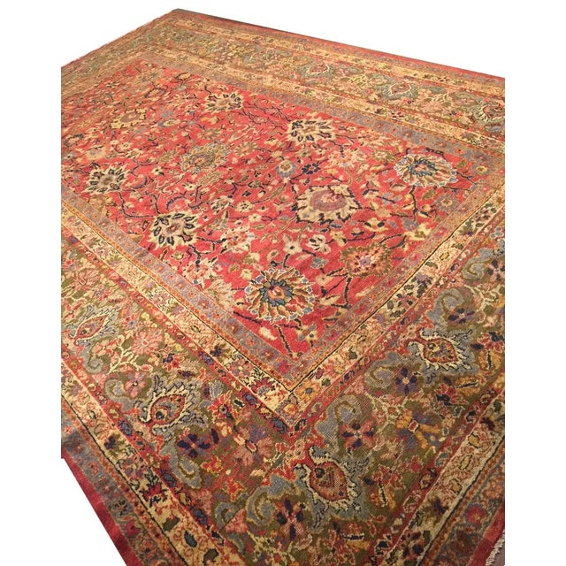 1900 - 1909 Antique Mahal Rug 9'2 X 13'5 For Sale - Image 5 of 6