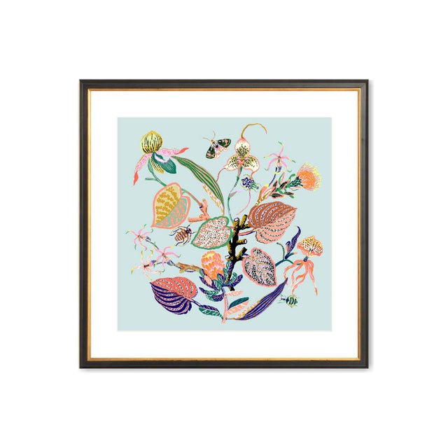 "Blue Wondergarden" Contemporary Flora and Fauna Giclee Print by Sarah Gordon For Sale - Image 4 of 4