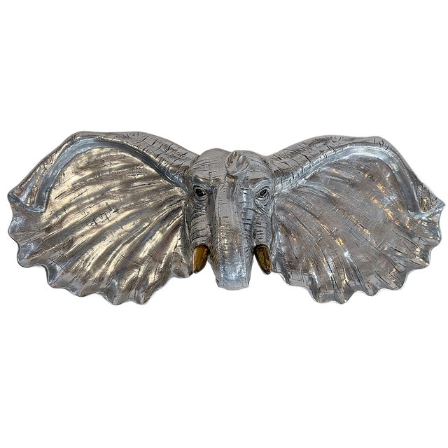 Silver Arthur Court Aluminum Elephant Serving Tray Safari Barware Platter For Sale - Image 8 of 8