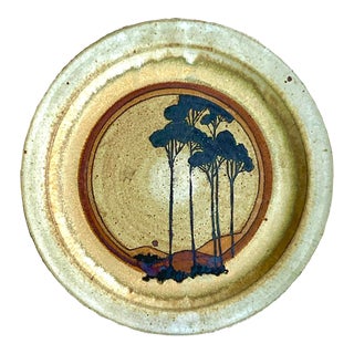 Vintage Boho 1974 Signed Studio Pottery Plate For Sale