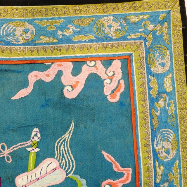 Chinese Silk Embroidery Bats and Crane Circa 1920 For Sale In Phoenix - Image 6 of 8