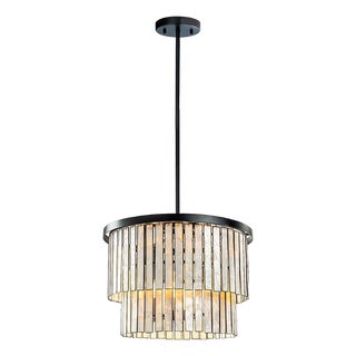 Aloadecor Matte Black Coastal Natural Capiz Round Chandelier 5-Light Modern Pendant Fixture For Sale