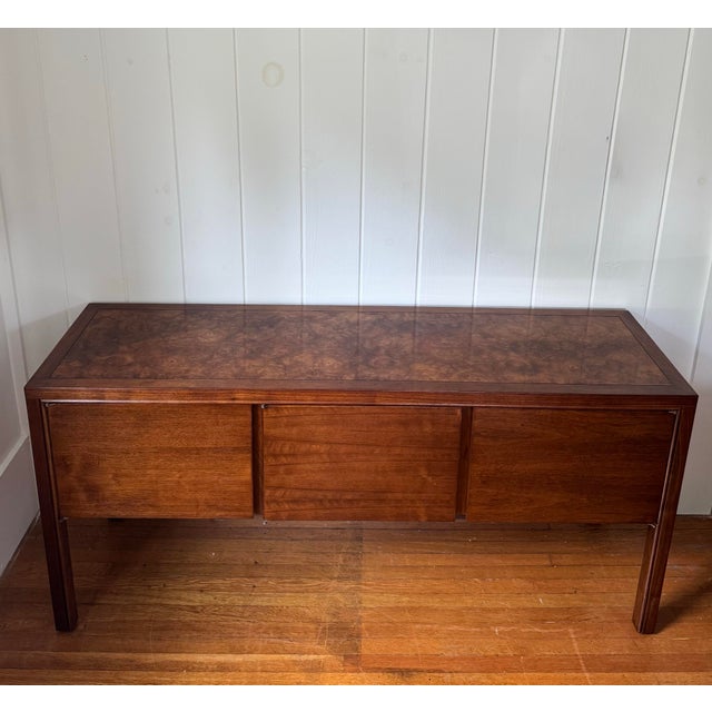 Mid 20th Century Mid Century Walnut 3 Door Sideboard With Burl For Sale - Image 5 of 12