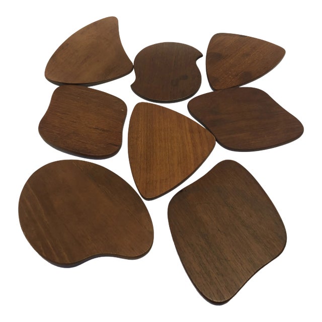 1960s Danish Teak Appetizer Plates - Set of 8 For Sale