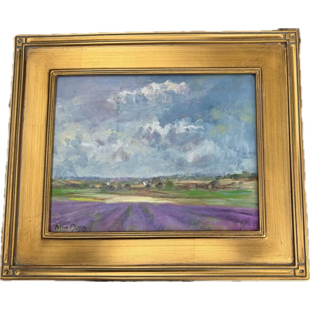 Framed French Provincial Lavender Landscape For Sale - Image 12 of 18