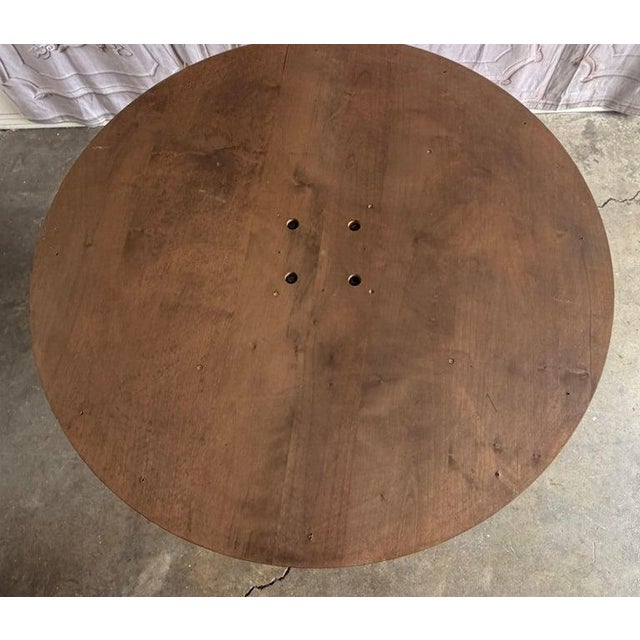 Wood Rustic Walnut Pedestal Dining Table by Miamar Home For Sale - Image 7 of 17