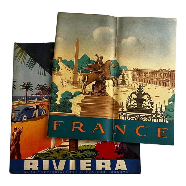 Vintage French Italian Travel Booklets- Set of 2 For Sale