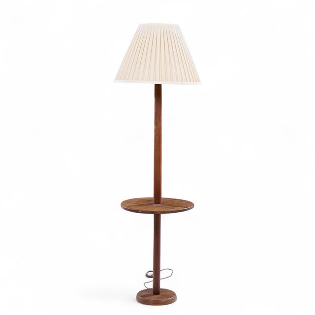 Gordon and Jane Martz Style Mid Century Walnut Floor Lamp Table This lamp measures: 15.75 wide x 15.75 deep x 57.5 inches...