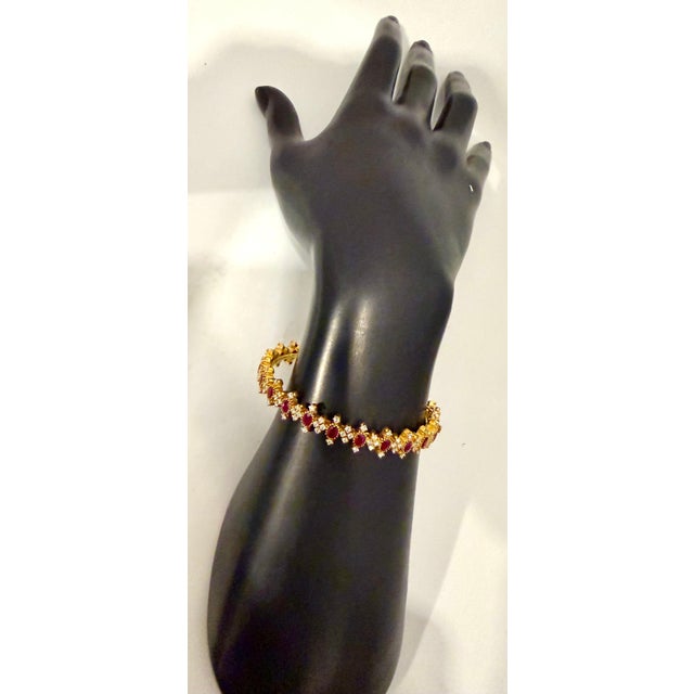 Natural Ruby & 5 Ct Diamond Bangle/Bracelet in 22 Karat Yellow Gold 29.4 Grams For Sale - Image 17 of 18