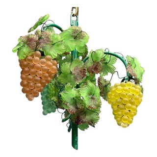 Italian Modern, Murano Glass, Art Glass, Grape Bunch Pendant Light, Italy, 1950s For Sale
