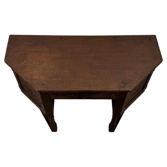 Early 20th Century English Carved Oak Writing Desk For Sale - Image 4 of 13