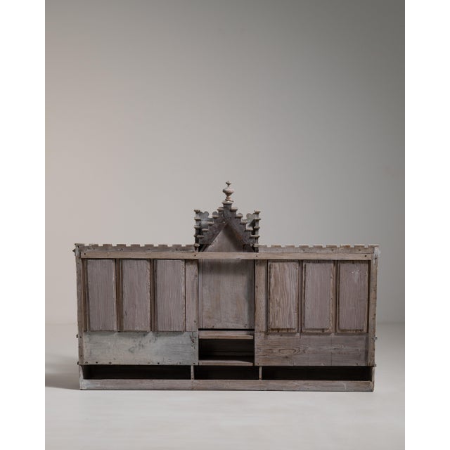 19th Century France Gothic Antique White Wood Decorative Object For Sale - Image 12 of 15