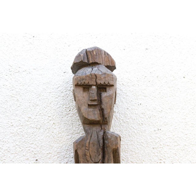 Tribal Antique Carved Wood Dolpo Ancestor For Sale - Image 3 of 7