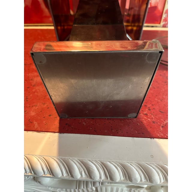 1970s French Faux Tortoise Shell Lucite Hollywood Regency Lamp For Sale - Image 11 of 12