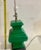 Emerald Vintage Chinoiserie Emerald Green Lacquer Metal Tea Caddy Table Lamp With Chiffon Shade For Sale - Image 8 of 9