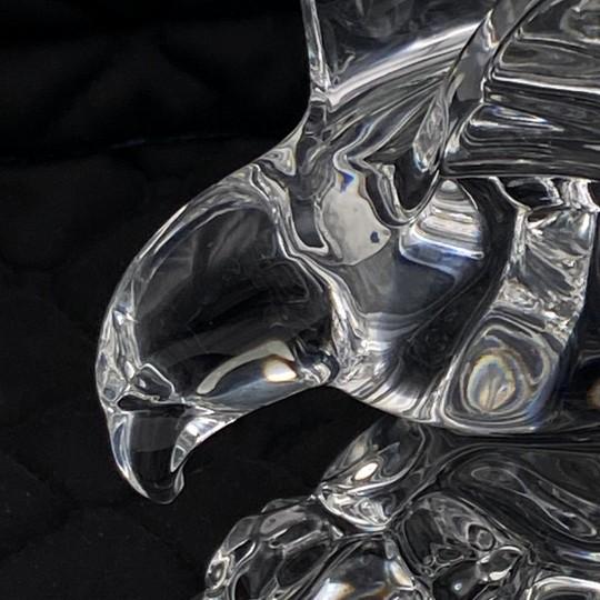 Val St Lambert Crystal Eagle Sculpture / Figurine (Large 9.5-inch, 4lbs) Signed DeSousa For Sale - Image 9 of 18