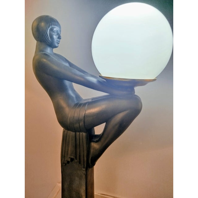 Black Art Deco Style Table Lamp by Carlo Bartoli, 1970s For Sale - Image 8 of 17