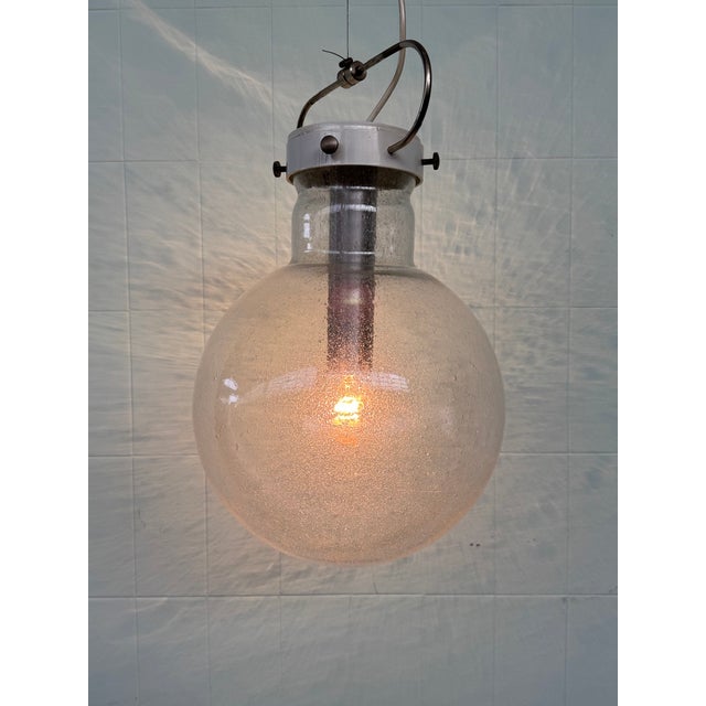 Mid-Century Modern Italian Hanging Lamp with Murano Sphere Lampshade, 1960s For Sale - Image 3 of 18
