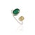Modern Toi Et Moi Emerald & Yellow Diamond Bypass Ring Size 4, 1.88ct in 18k White Gold For Sale - Image 4 of 15