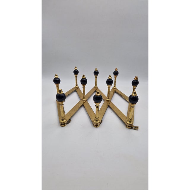 Model AT4 Coat Hanger in Brass with Black Bakelite Spheres by Luigi Caccia Dominioni for Azucena, 1950s For Sale - Image 11 of 12