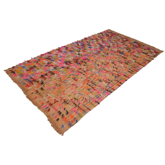 1930s Handwoven Turkish Kilim Rug Anatolia Rug Antique Curtain - 6′7″ X 11′6″ For Sale - Image 5 of 16