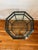 Black Patinated Brass and Beveled Glass Octagonal Side Table Campaign Style For Sale - Image 8 of 12