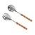 Crafted with gleaming stainless steel and bamboo-inspired handles, this set of two serving spoons blends durability with...