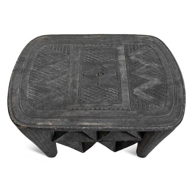 Vintage Grey Nupe Tribal Stool / Side Table For Sale - Image 4 of 5