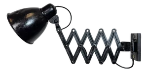 Industrial Black Scissor Wall Lamp, 1950s