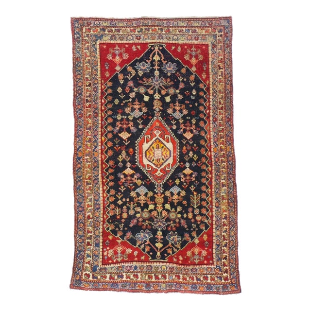 Antique Persian Qashqai Rug 2’7” X 4’6” For Sale
