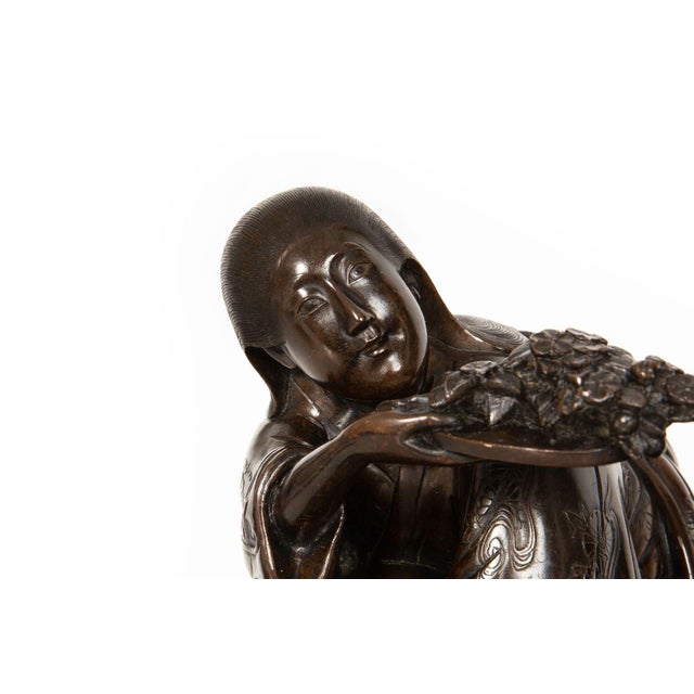 Japanese Meiji Period Bronze Okimono Sculpture of a Samurai, 19th Century For Sale - Image 6 of 18