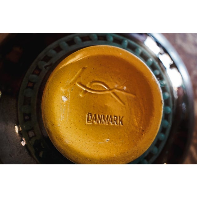 Herman A. Kähler Turquoise Green Small Plate Stoneware Pottery by Herman A. Kähler of Denmark For Sale - Image 4 of 7