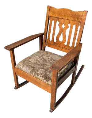 Early 20th Century Arts and Crafts Mission Oak Rocking Chair