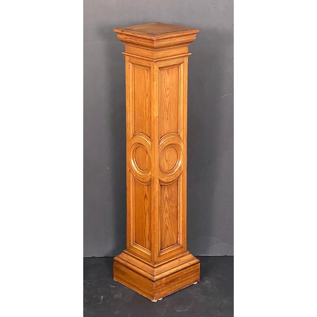 English Column Pedestal Plinth Stands of Long-Leaf Pine From England - Two Available For Sale - Image 3 of 11
